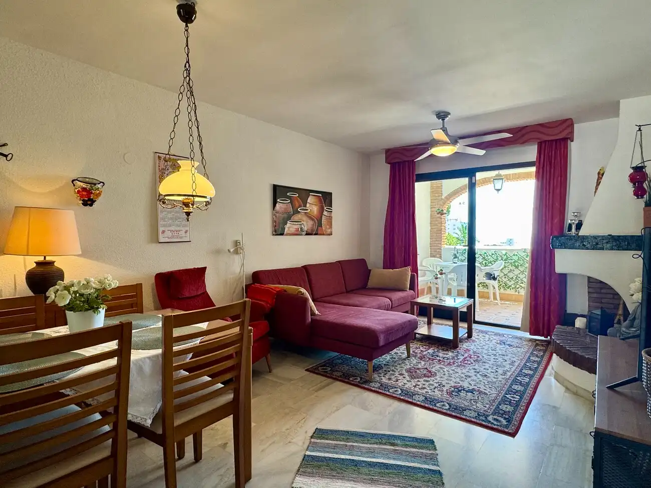 Sala de estar de Apartamento en venta en Mijas con Aire acondicionado, Terraza y Amueblado