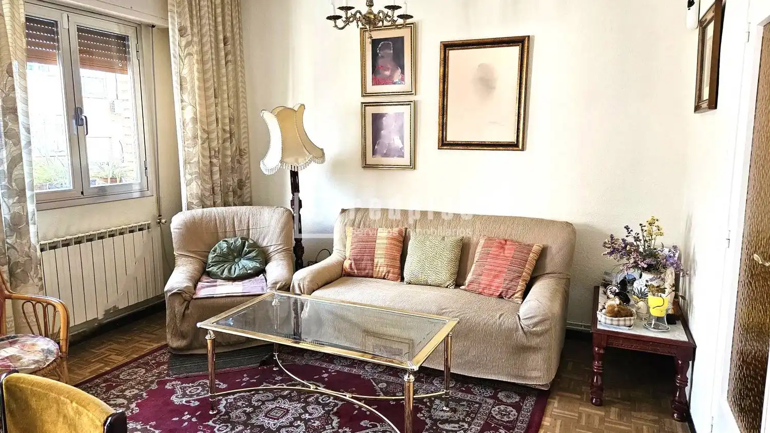 Living room of Flat for sale in Madrid  with Heating, Parquet flooring and Terrace
