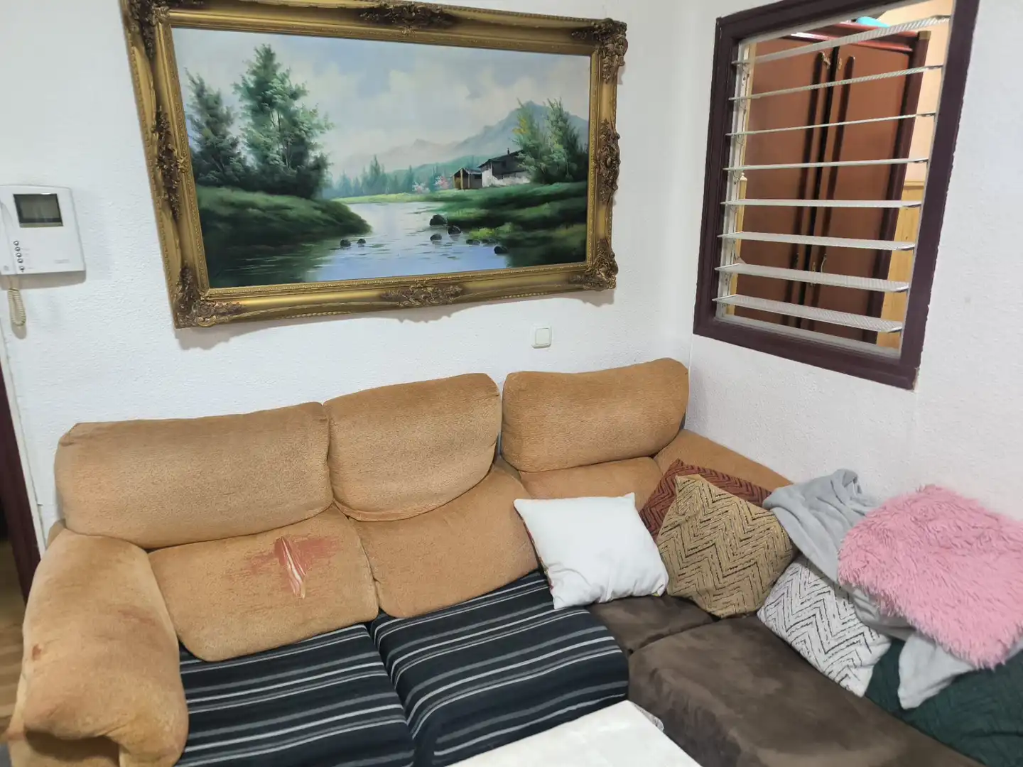 Sala d'estar de Pis de lloguer en Madrid amb Parquet, Moblat i Forn