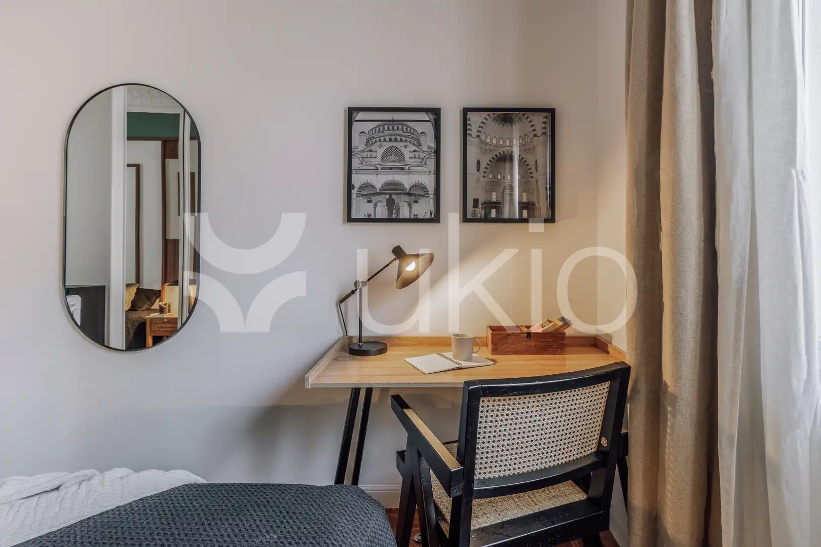 Schlafzimmer von Wohnungen zur Miete in Madrid mit Klimaanlage, Heizung und Terrasse