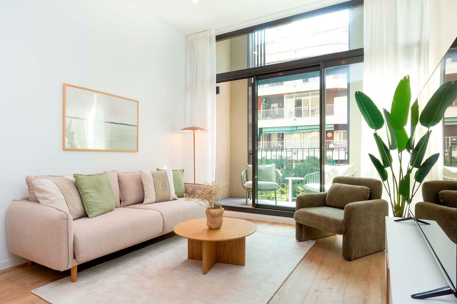 Sala d'estar de Pis de lloguer en  Barcelona Capital amb Aire condicionat, Calefacció i Parquet