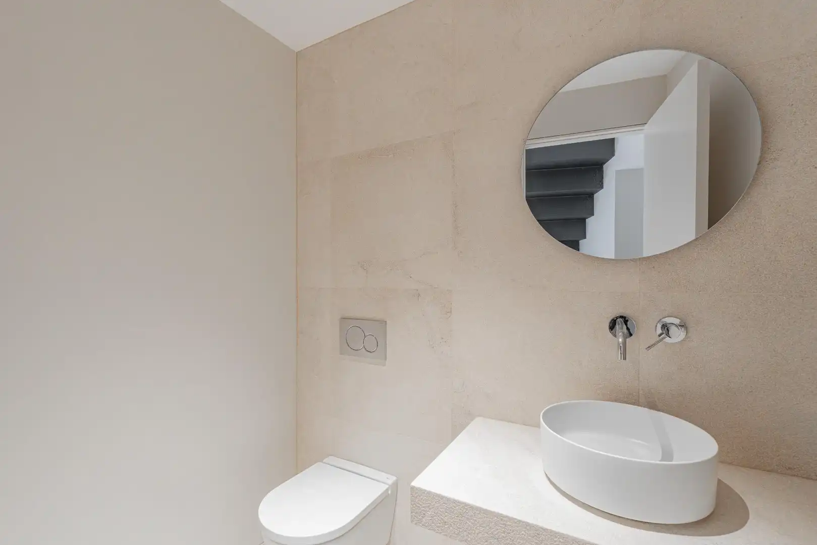 Badezimmer von Einfamilien-Reihenhaus zum Verkauf in Mancor de la Vall mit Klimaanlage, Heizung und Terrasse