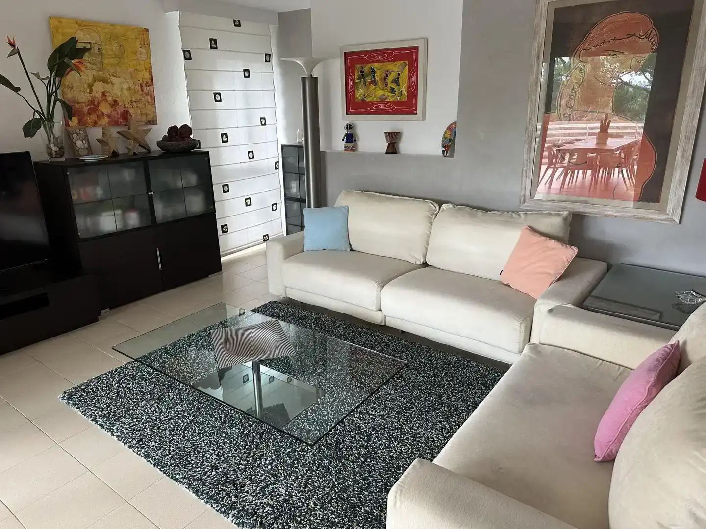 Living room of Flat for rent in Pollença  with Air Conditioner, Swimming Pool and Balcony