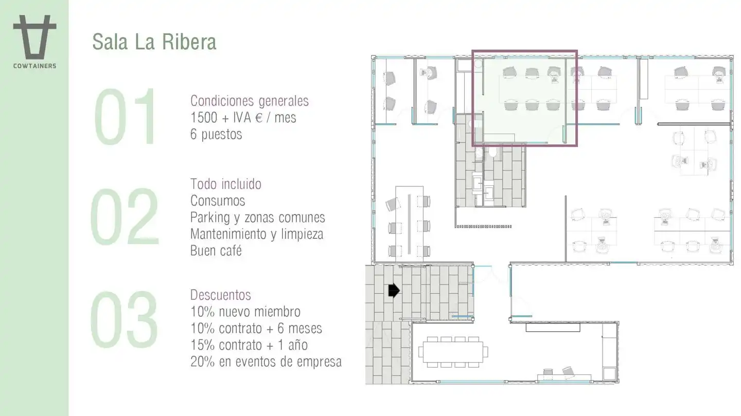 Office for rent in Ribera de Arriba  with Air Conditioner and Furnished
