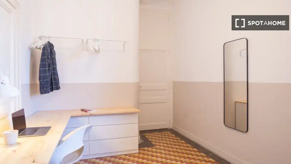 Habitación de Piso para compartir en Barcelona con Aire acondicionado, Calefacción y Amueblado