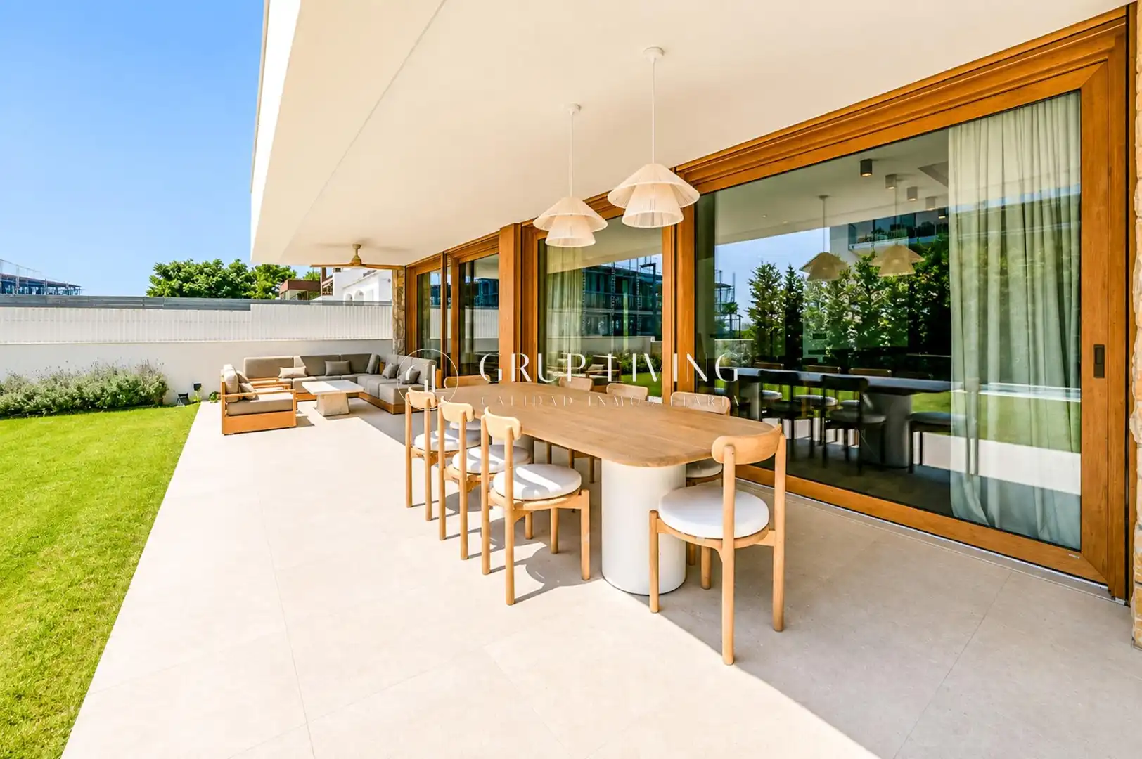 Terrasse von Haus oder Chalet zur Miete in Sitges mit Klimaanlage, Heizung und Privatgarten