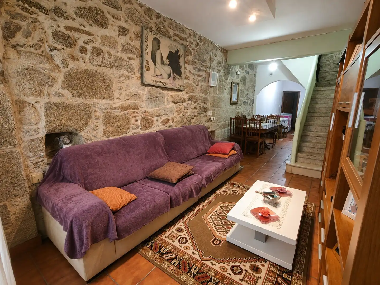 Sala d'estar de Casa adosada en venda en Ribeira amb Terrassa