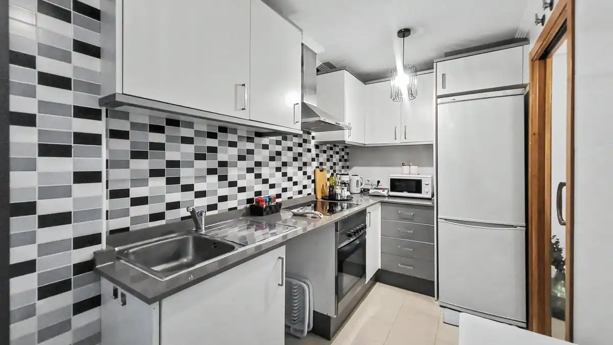 Cocina de Apartamento en venta en Pedreguer con Aire acondicionado, Calefacción y Jardín privado