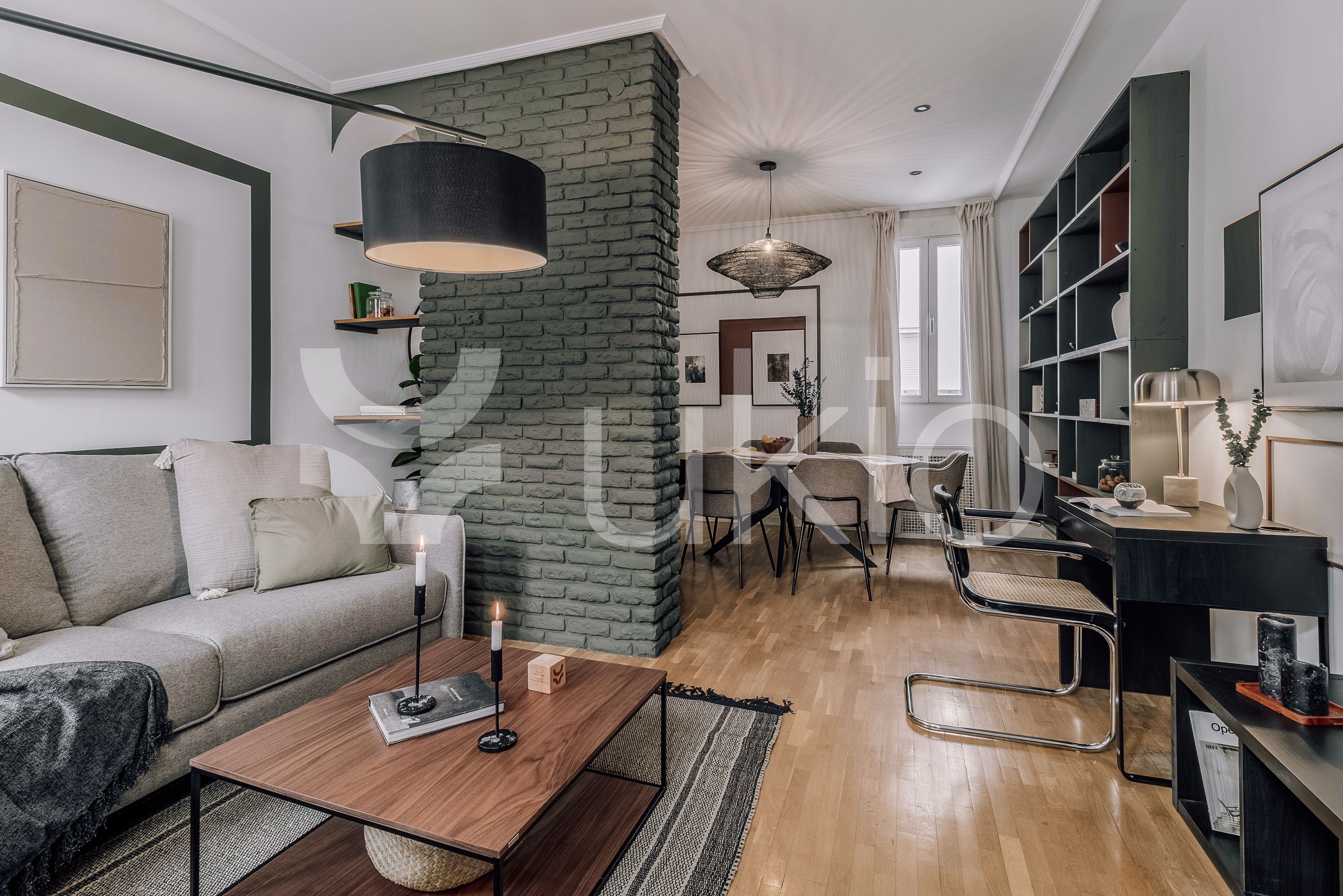 Sala de estar de Apartamento de alquiler en  Madrid Capital con Aire acondicionado, Calefacción y Amueblado