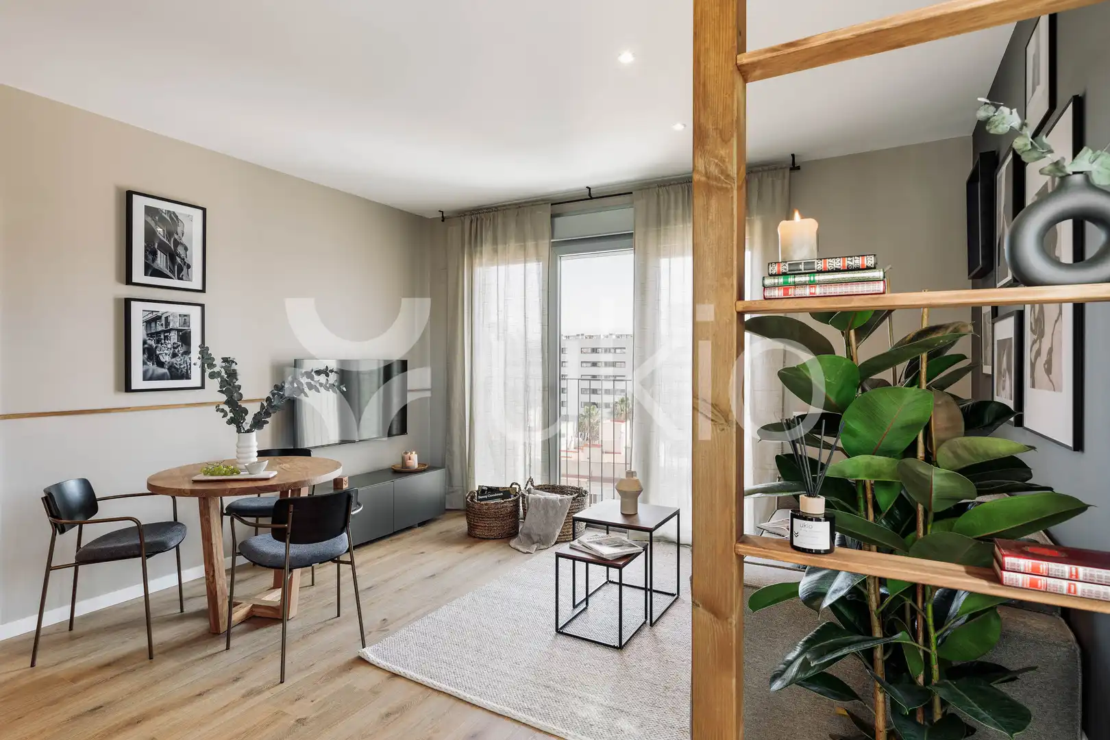 Sala de estar de Apartamento de alquiler en Barcelona con Aire acondicionado, Calefacción y Amueblado