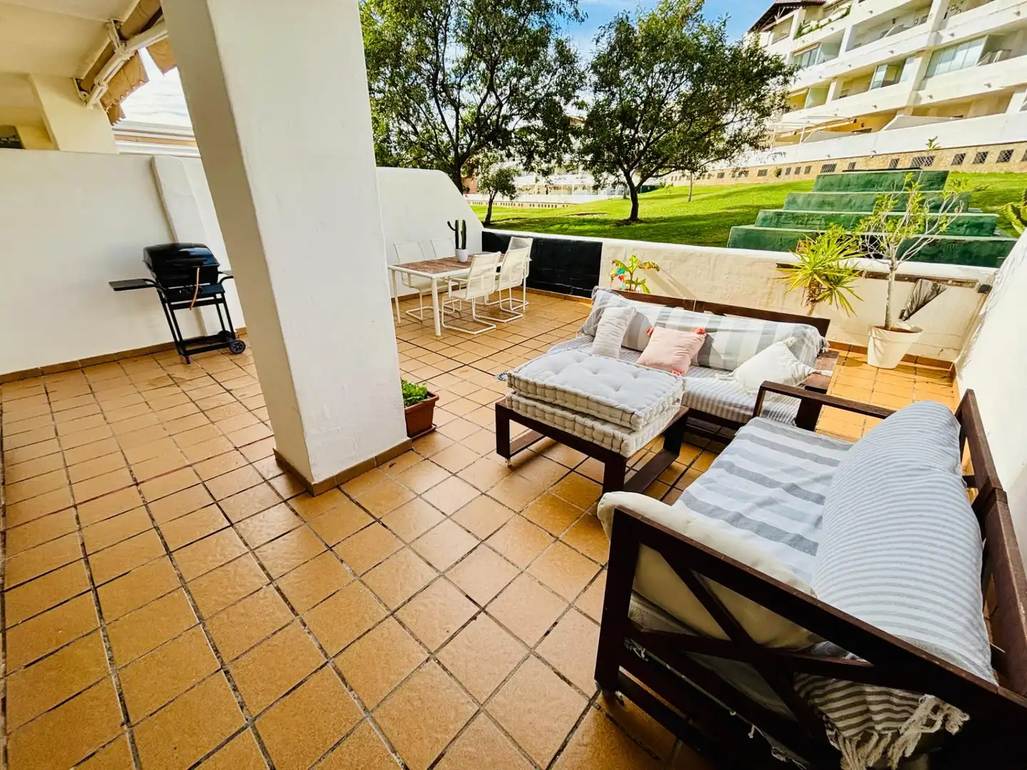 Terrace of Flat for sale in Benalmádena  with Air Conditioner, Heating and Private garden