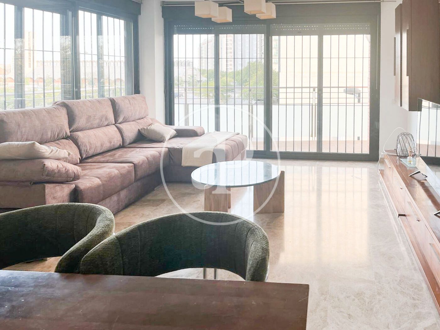 Living room of Flat to rent in  Valencia Capital  with Air Conditioner, Heating and Terrace