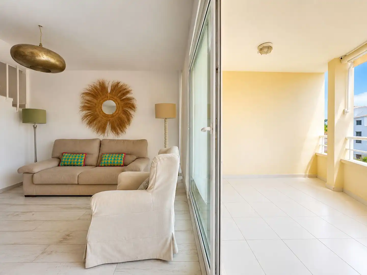 Sala de estar de Apartamento en venta en Jávea / Xàbia con Aire acondicionado, Jardín privado y Terraza
