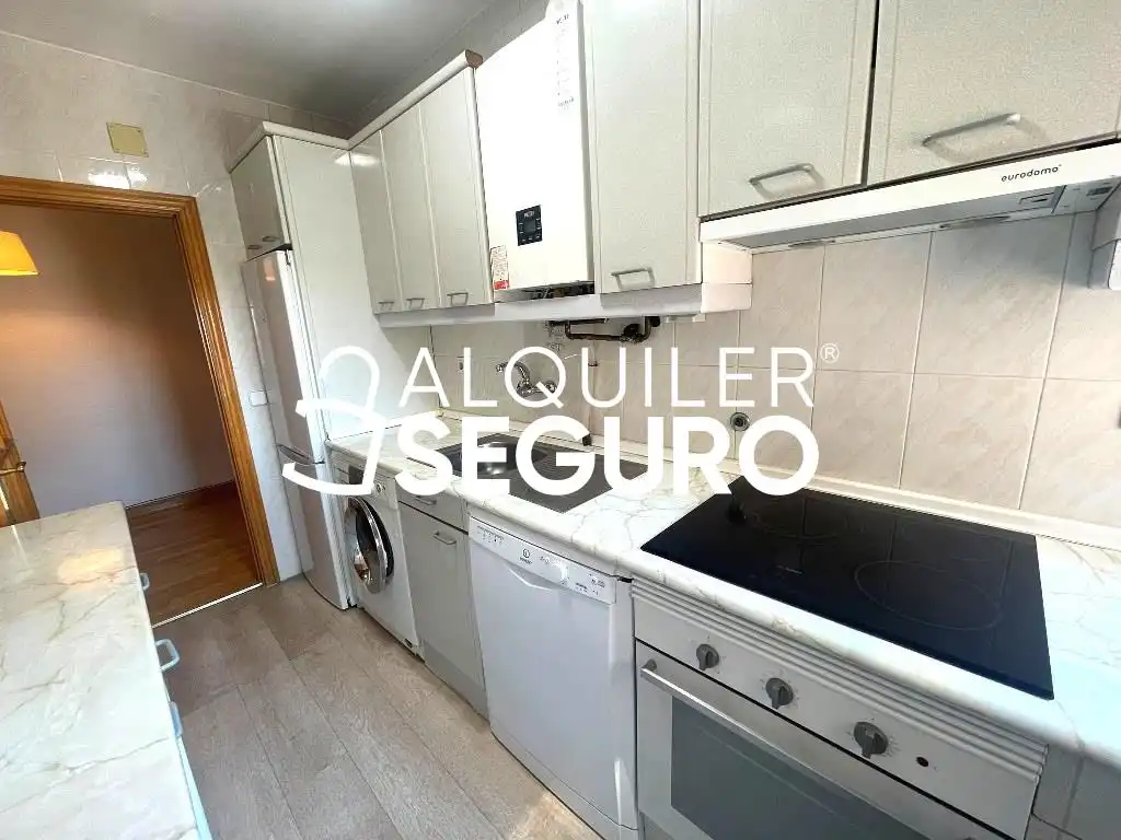 Cuina de Pis de lloguer en Madrid amb Aire condicionat, Calefacció i Terrassa