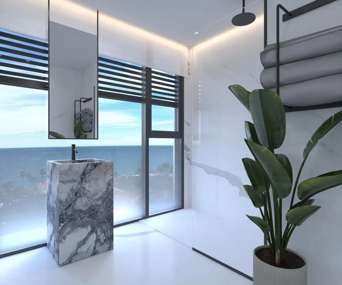 Badezimmer von Wohnung zum Verkauf in Santa Pola mit Klimaanlage, Terrasse und Schwimmbad