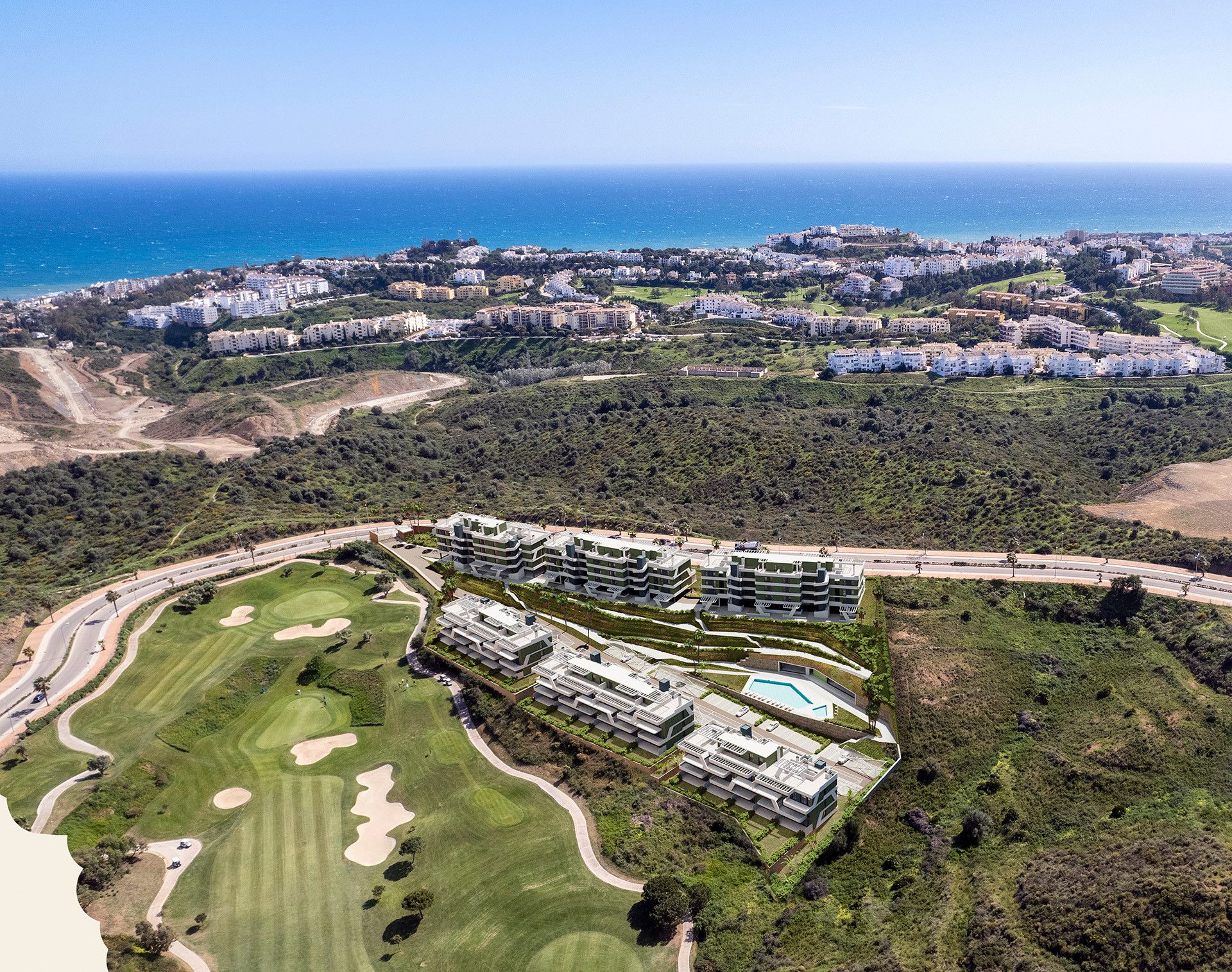Vista exterior de Apartament en venda en Mijas amb Aire condicionat, Jardí privat i Terrassa