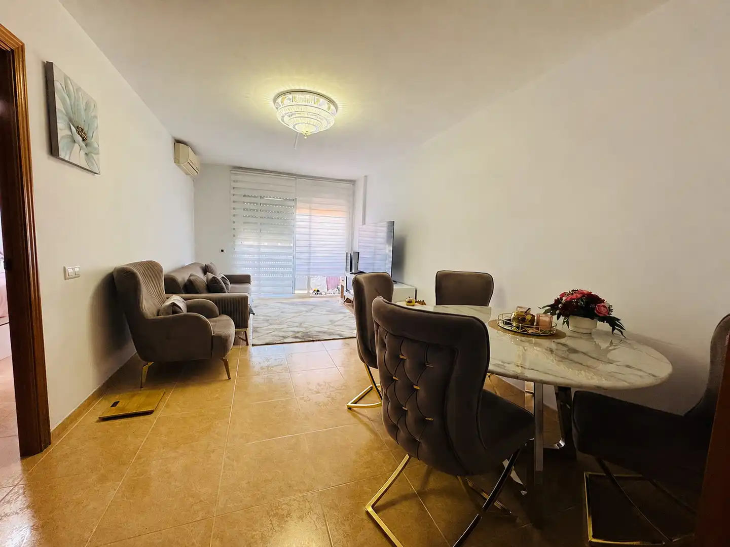 Living room of Flat for sale in La Canonja  with Air Conditioner, Terrace and Furnished