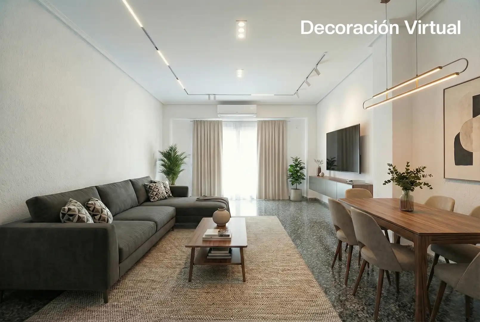 Wohnzimmer von Wohnung zum Verkauf in Valencia mit Klimaanlage, Privatgarten und Abstellraum