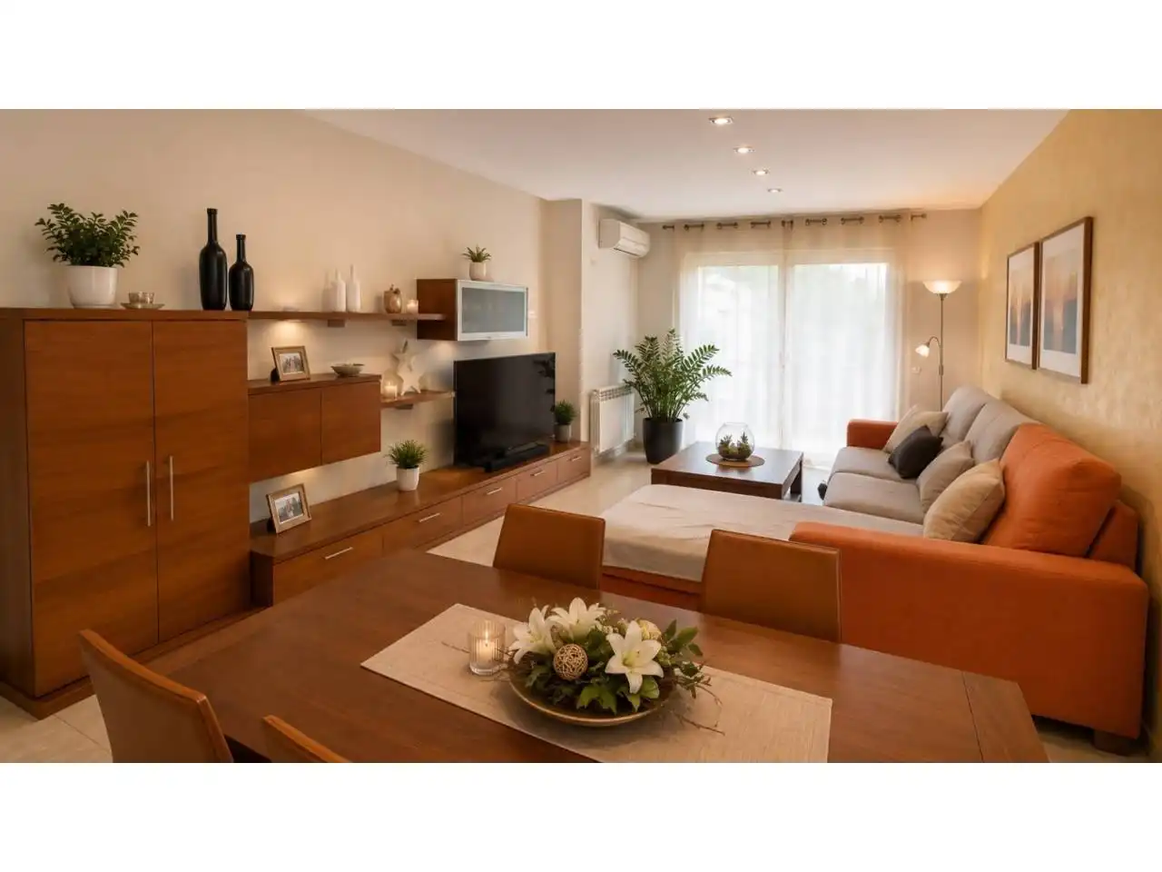 Sala de estar de Casa adosada en venta en Lladó con Aire acondicionado, Calefacción y Jardín privado