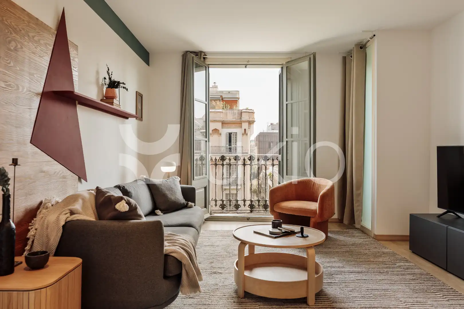 Wohnzimmer von Wohnungen zur Miete in Barcelona mit Klimaanlage, Heizung und Möbliert