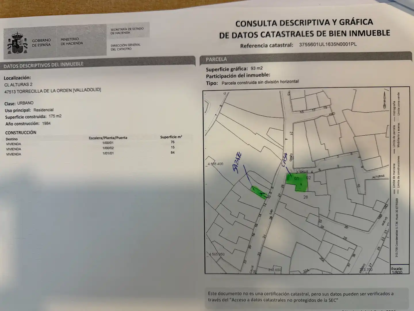Finca rústica en venda en Torrecilla de la Orden amb Calefacció, Terrassa i Traster