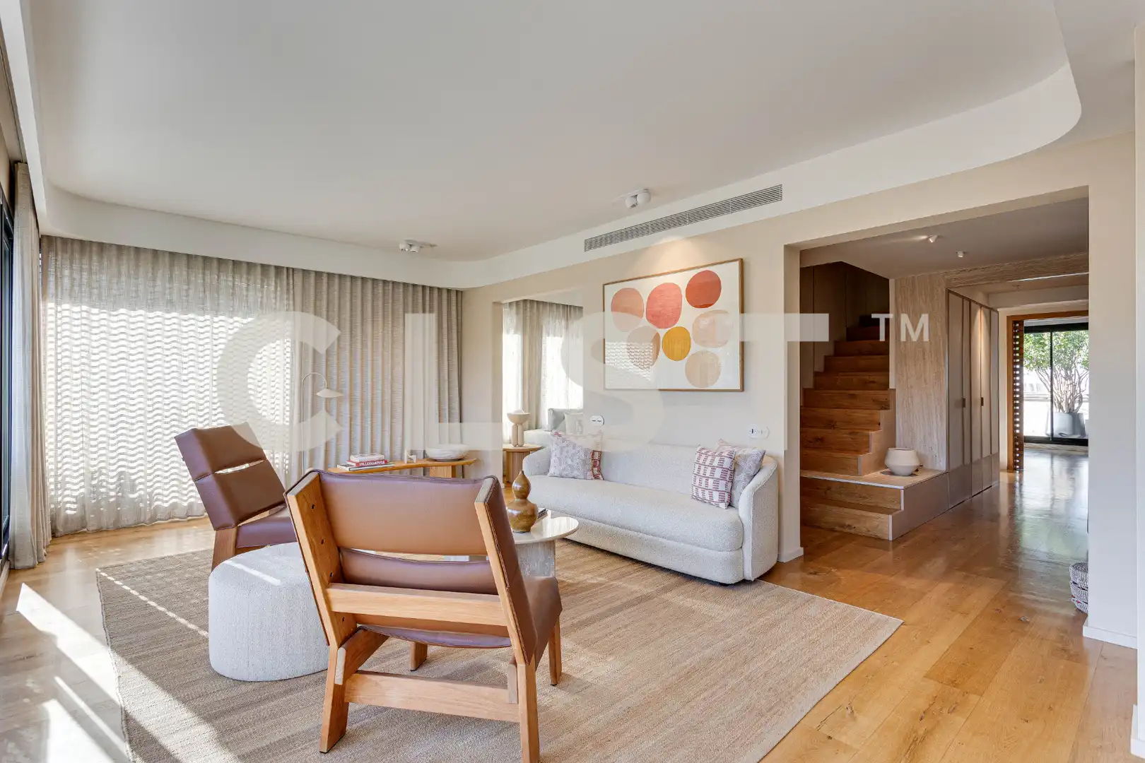 Wohnzimmer von Dachboden zur Miete in Barcelona mit Klimaanlage, Heizung und Parkett