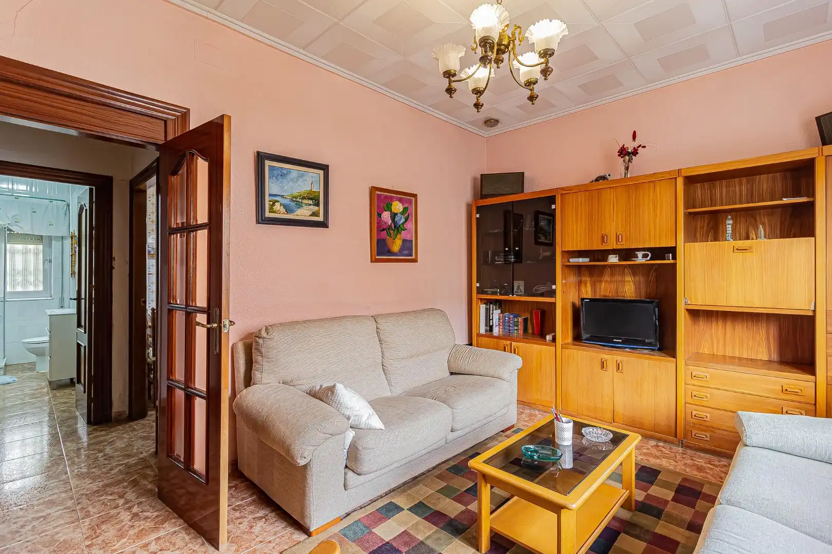Wohnzimmer von Einfamilien-Reihenhaus zum Verkauf in Cartagena mit Privatgarten, Abstellraum und Balkon