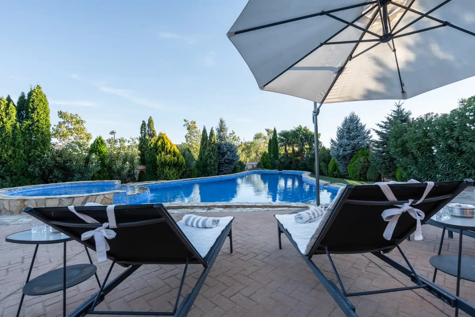Swimming pool of Houses for sale in Manzanares El Real  with Air Conditioner, Heating and Private garden