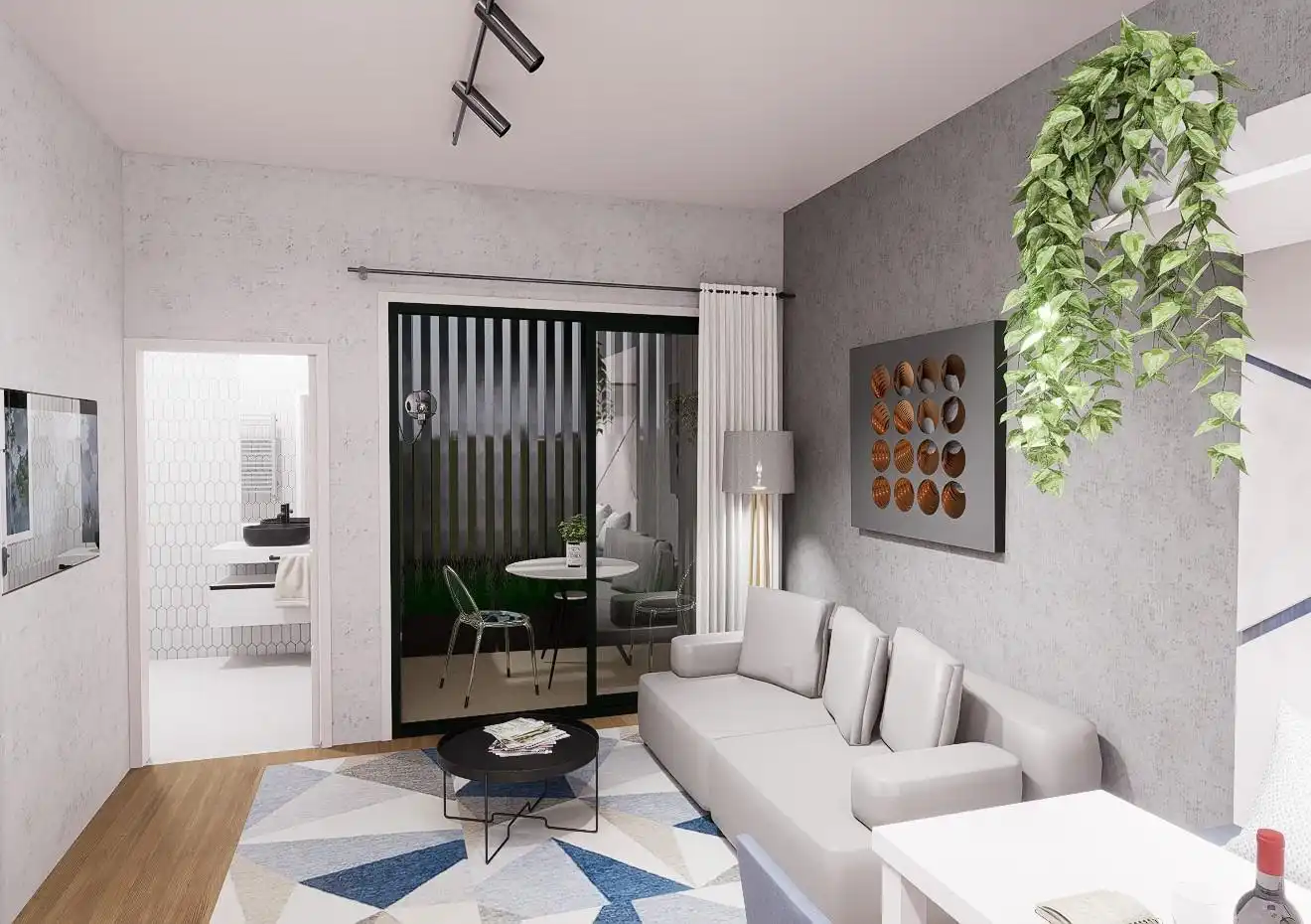 Sala de estar de Loft en venta en Cangas  con Calefacción, Terraza y Amueblado