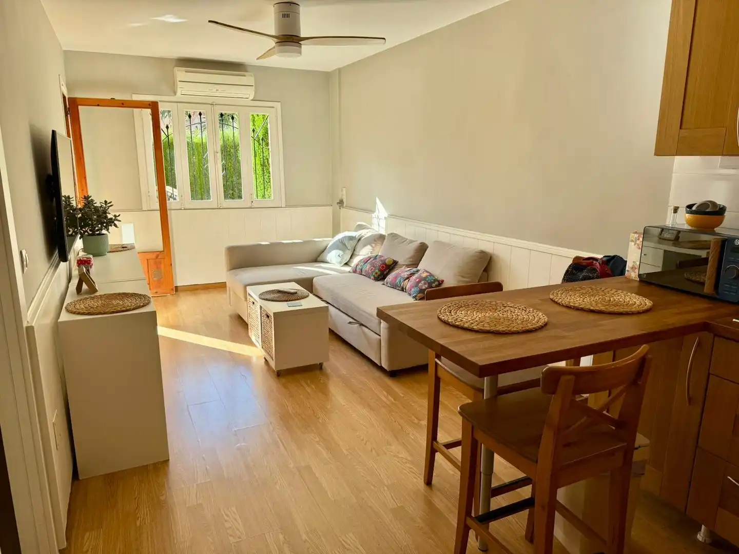 Wohnzimmer von Erdgeschoss zur Miete in San Javier mit Klimaanlage, Terrasse und Möbliert