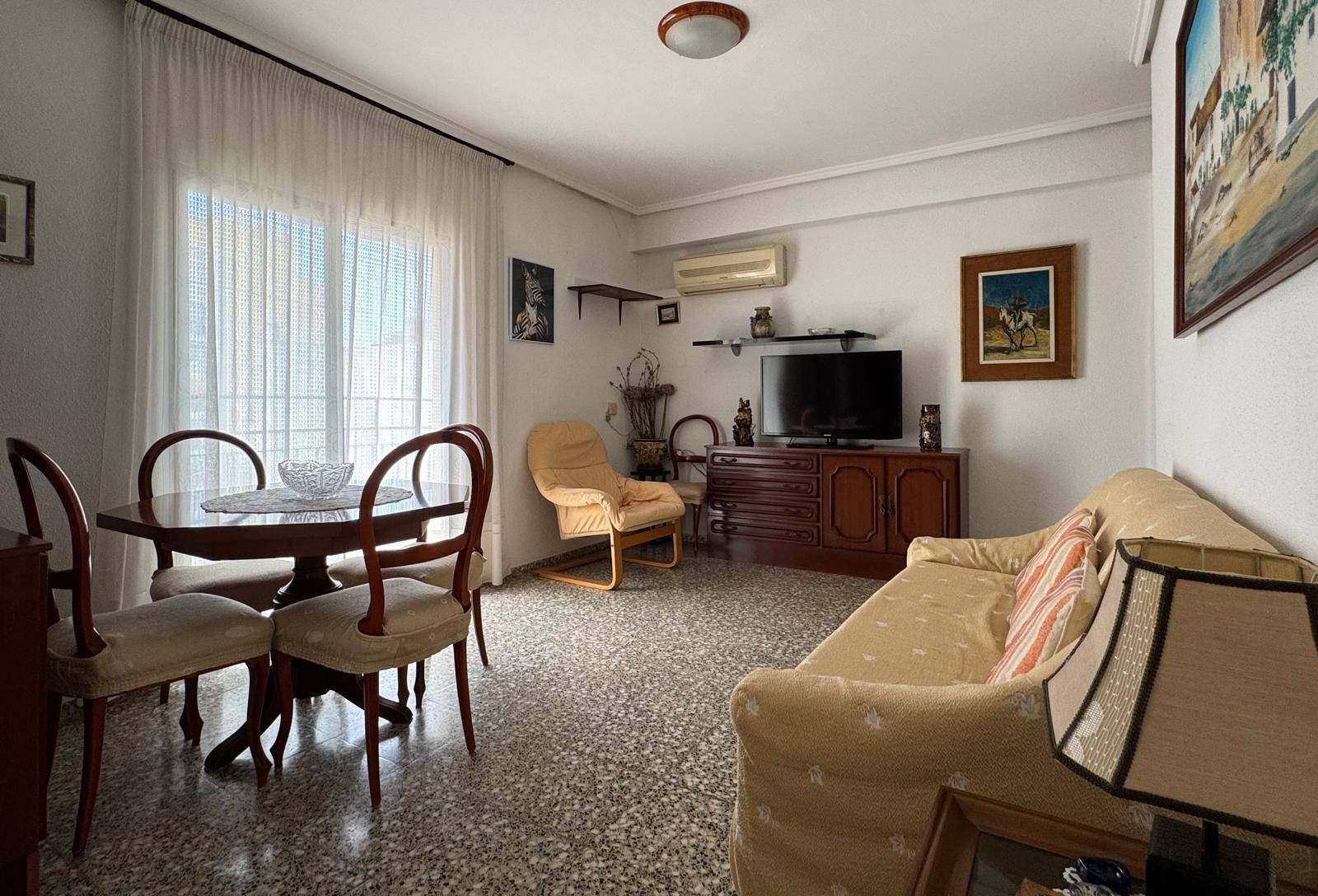 Living room of Flat to rent in Castellón de la Plana / Castelló de la Plana  with Air Conditioner, Furnished and Balcony
