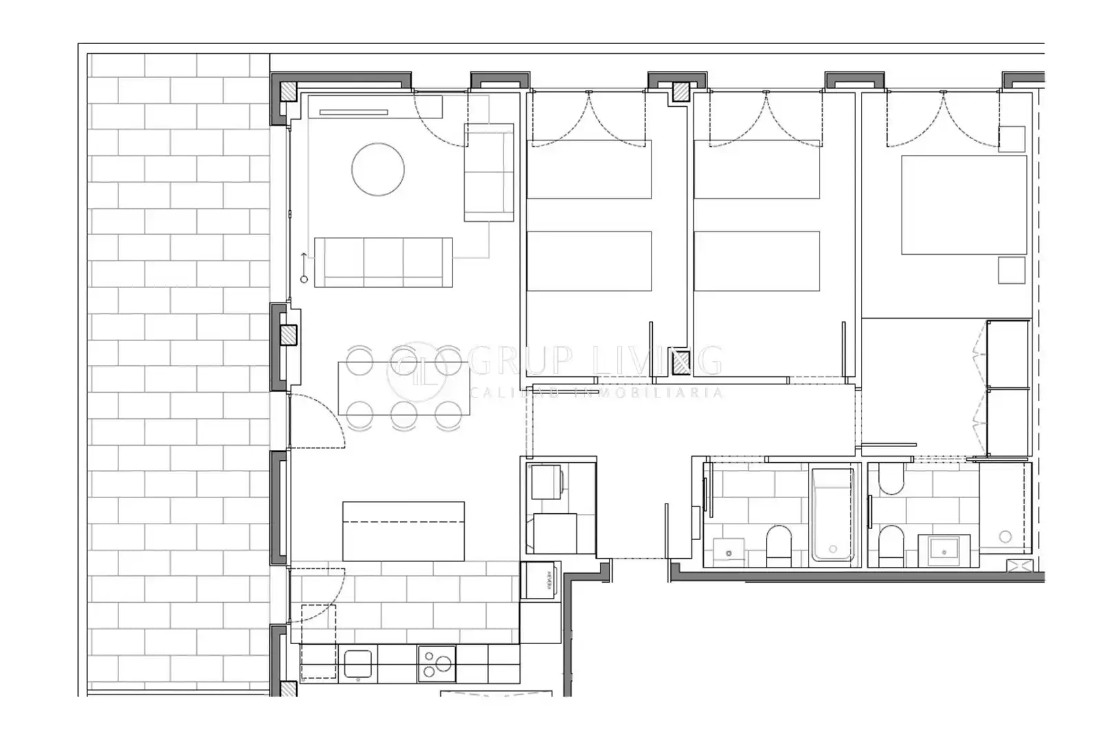 Wohnung zur Miete in Sitges mit Heizung, Privatgarten und Parkett