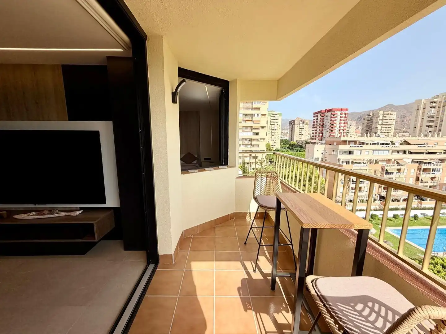 Balcony of Flat for rent in Roquetas de Mar  with Air Conditioner, Heating and Terrace