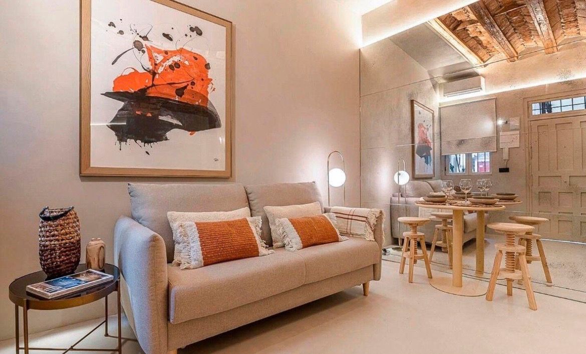 Living room of Planta baja for sale in  Madrid Capital  with Air Conditioner, Heating and Furnished