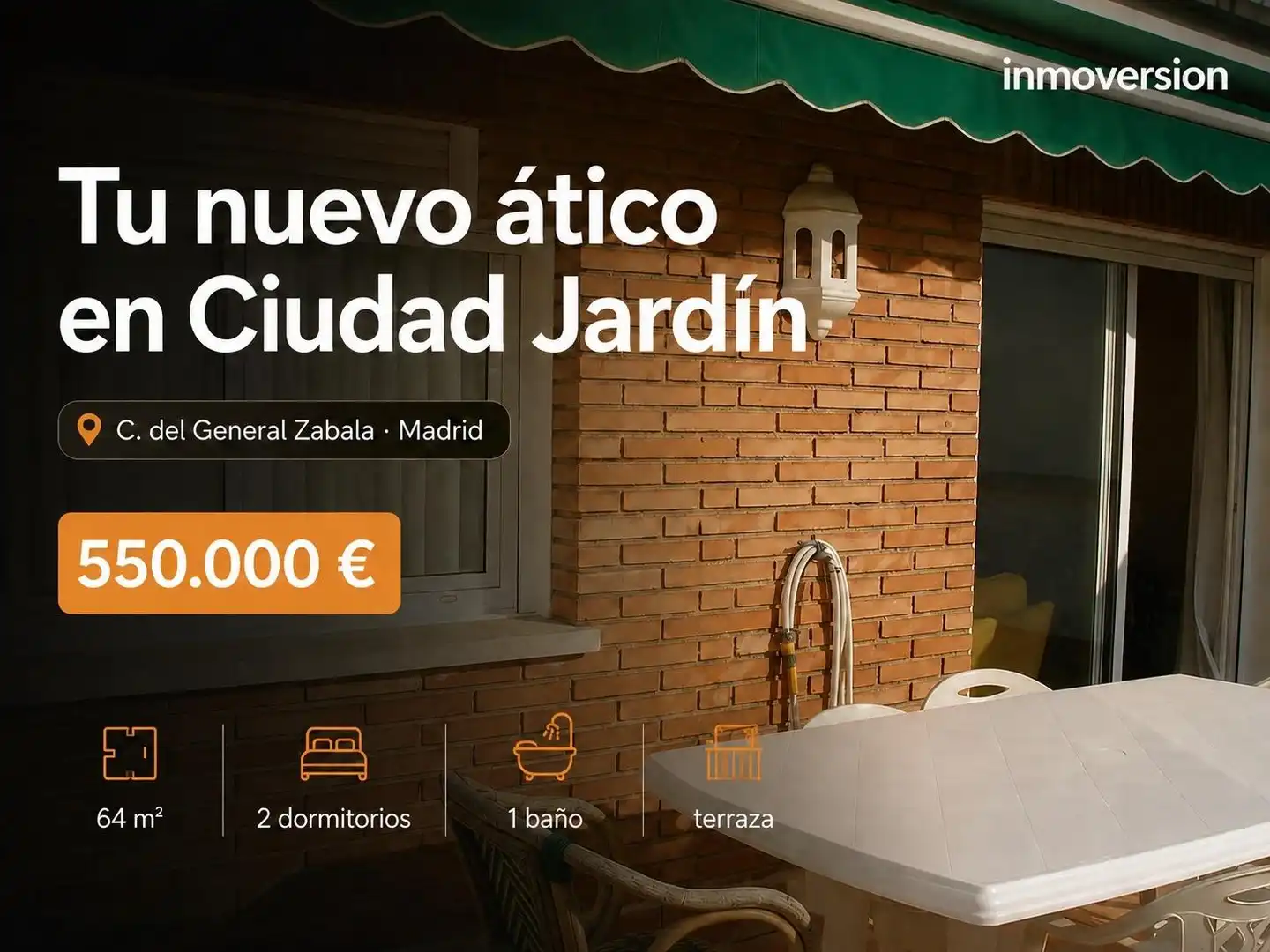 Jardí de Àtic en venda en Madrid amb Aire condicionat, Calefacció i Terrassa