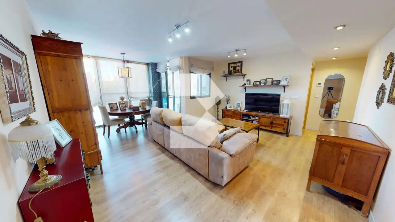 Wohnzimmer von Wohnung zum Verkauf in Alicante / Alacant mit Klimaanlage, Parkett und Terrasse