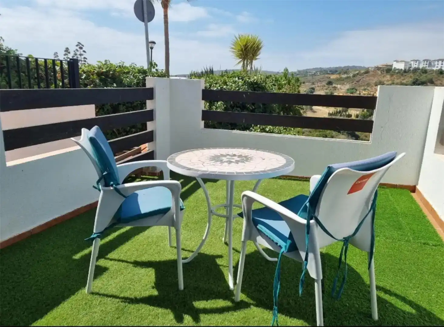 Terraza de Piso de alquiler en Manilva con Aire acondicionado y Piscina