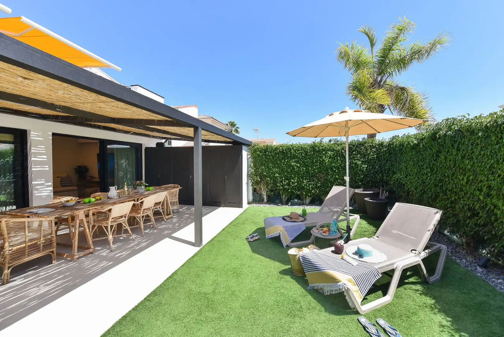 Terrasse von Haus oder Chalet zur Miete in San Bartolomé de Tirajana mit Gemeinschaftspool