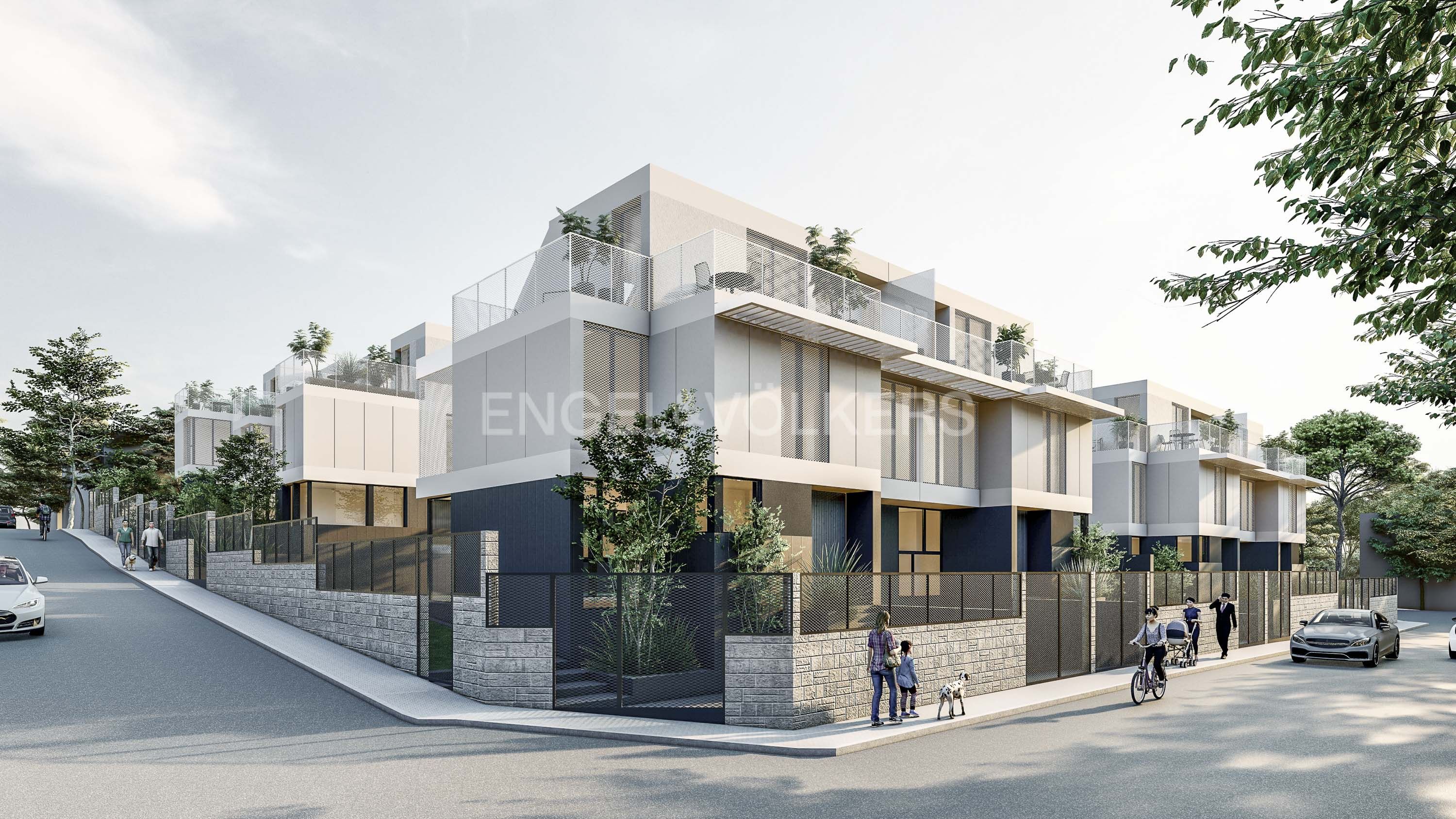 Exterior view of Single-family semi-detached for sale in Pozuelo de Alarcón  with Air Conditioner, Heating and Private garden