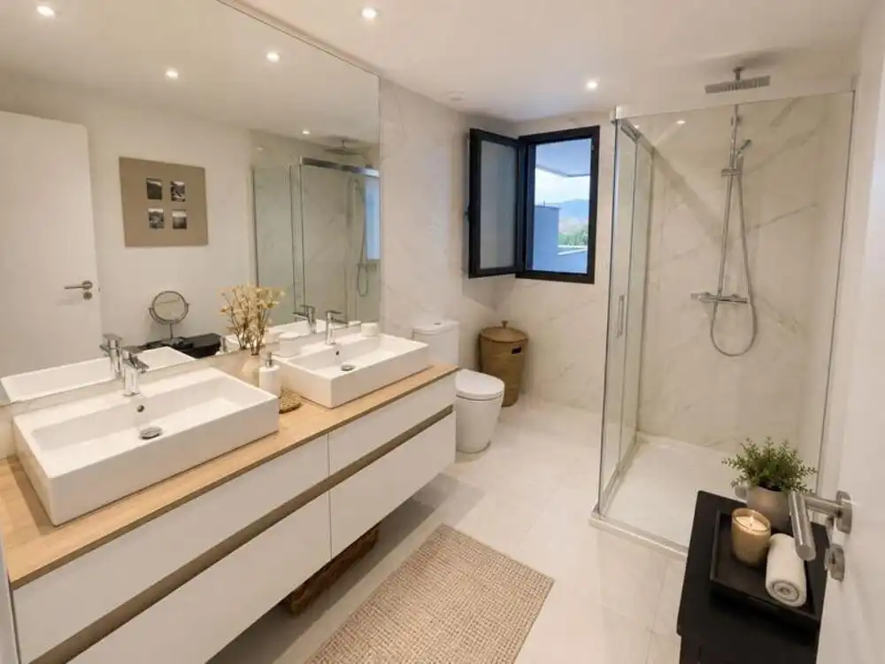 Bany de Apartament de lloguer en Estepona amb Aire condicionat, Terrassa i Traster