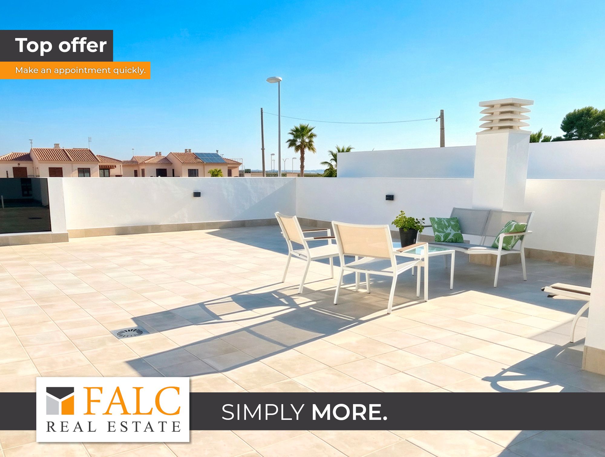 Terraza de Casa adosada en venta en Torre-Pacheco con Aire acondicionado, Jardín privado y Piscina