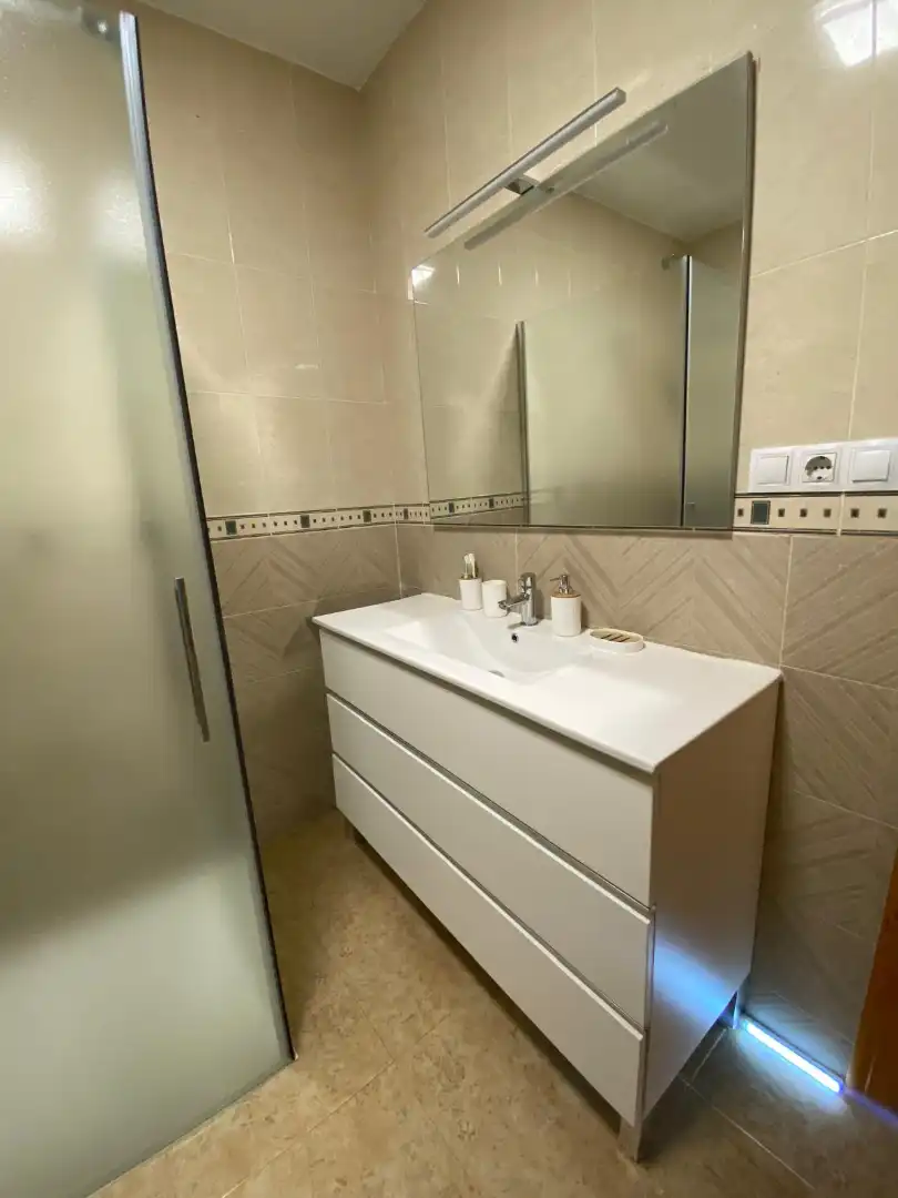Bathroom of Flat for rent in Roquetas de Mar  with Air Conditioner, Heating and Private garden