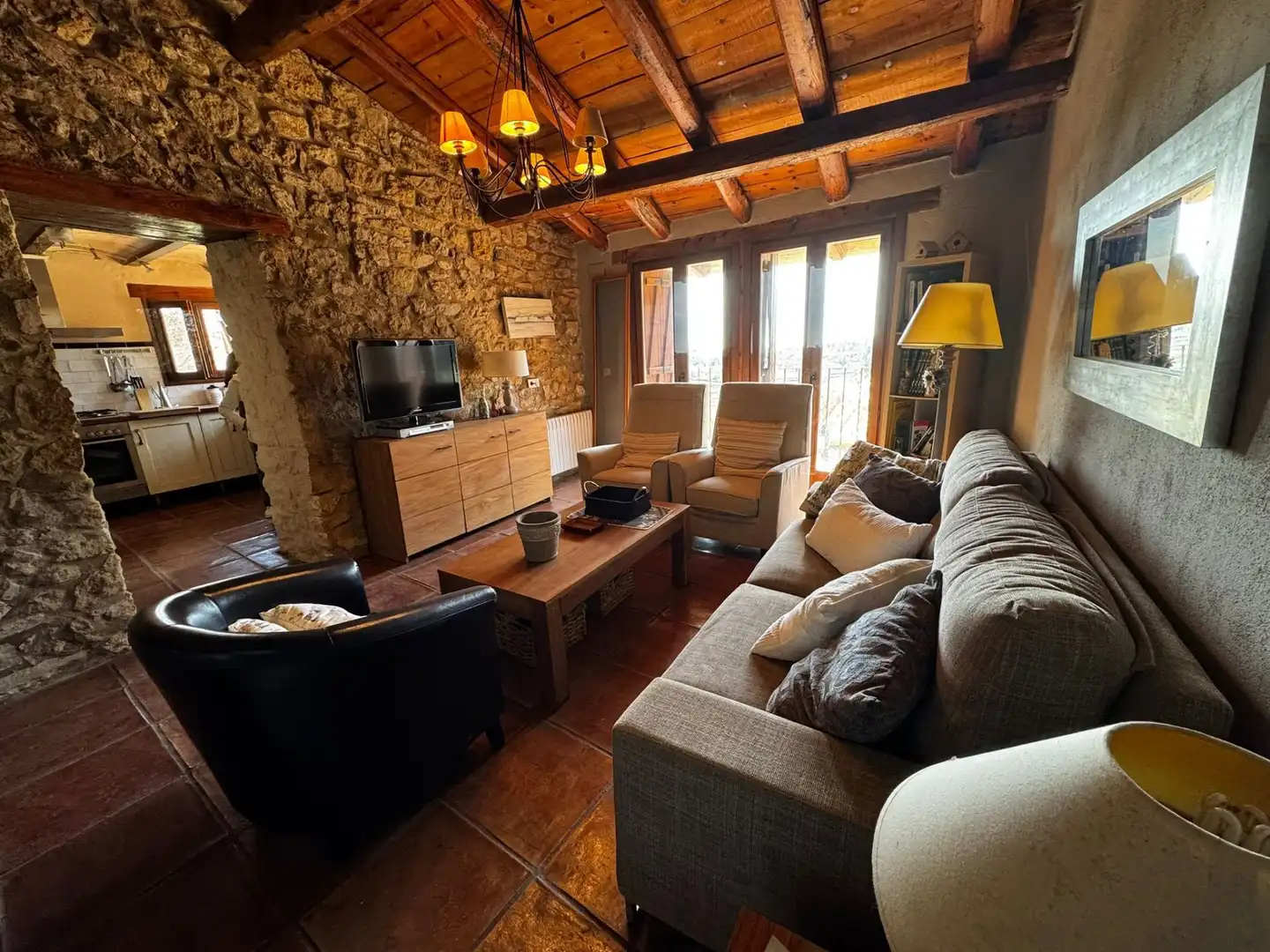 Sala de estar de Finca rústica en venta en La Pobla de Benifassà con Calefacción, Jardín privado y Terraza