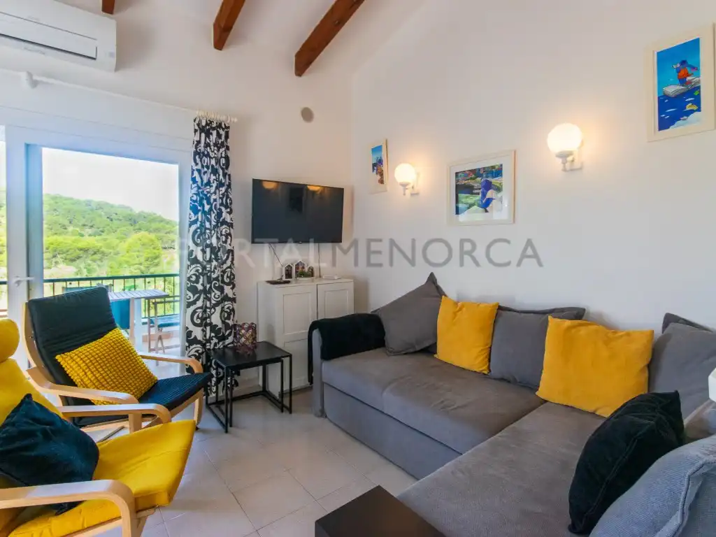 Sala d'estar de Apartament en venda en Es Mercadal amb Aire condicionat, Terrassa i Piscina