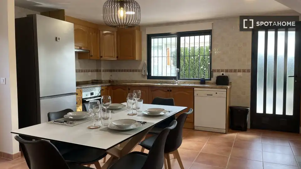 Cuina de Apartament per a compartir en Daimús amb Aire condicionat, Terrassa i Moblat