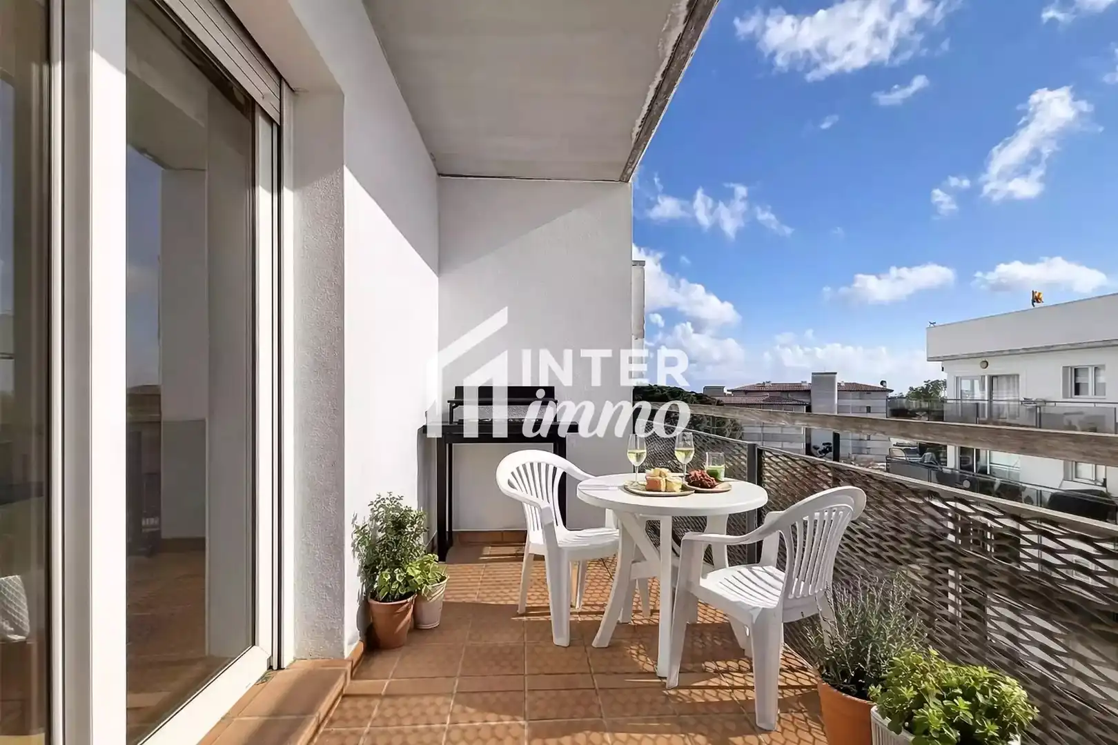 Terrace of Flat for sale in Roses  with Terrace, Swimming Pool and Furnished