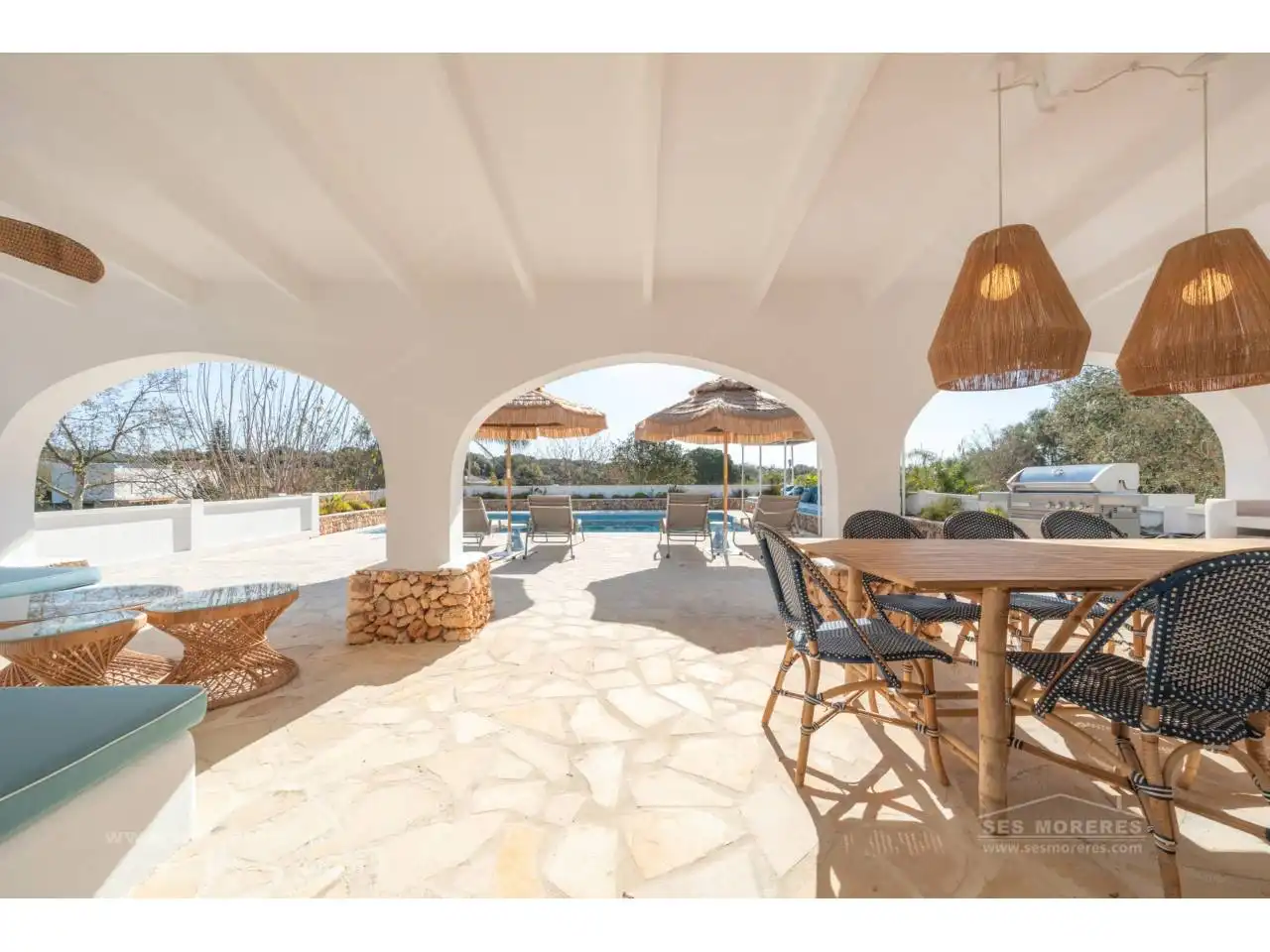 Terraza de Casa o chalet de alquiler en Alaior con Aire acondicionado, Jardín privado y Terraza