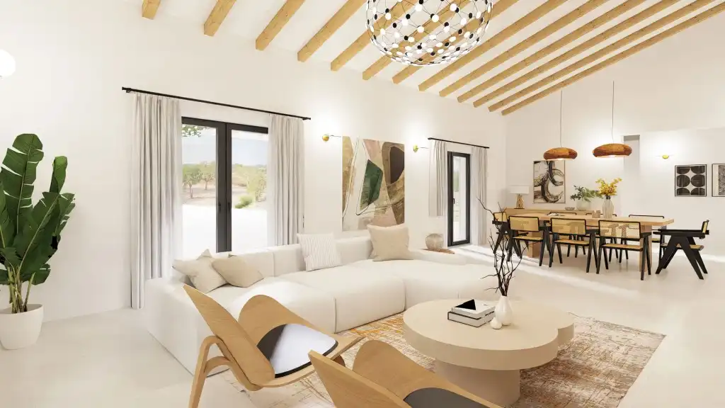 Sala d'estar de Finca rústica en venda en Marratxí amb Aire condicionat, Calefacció i Jardí privat