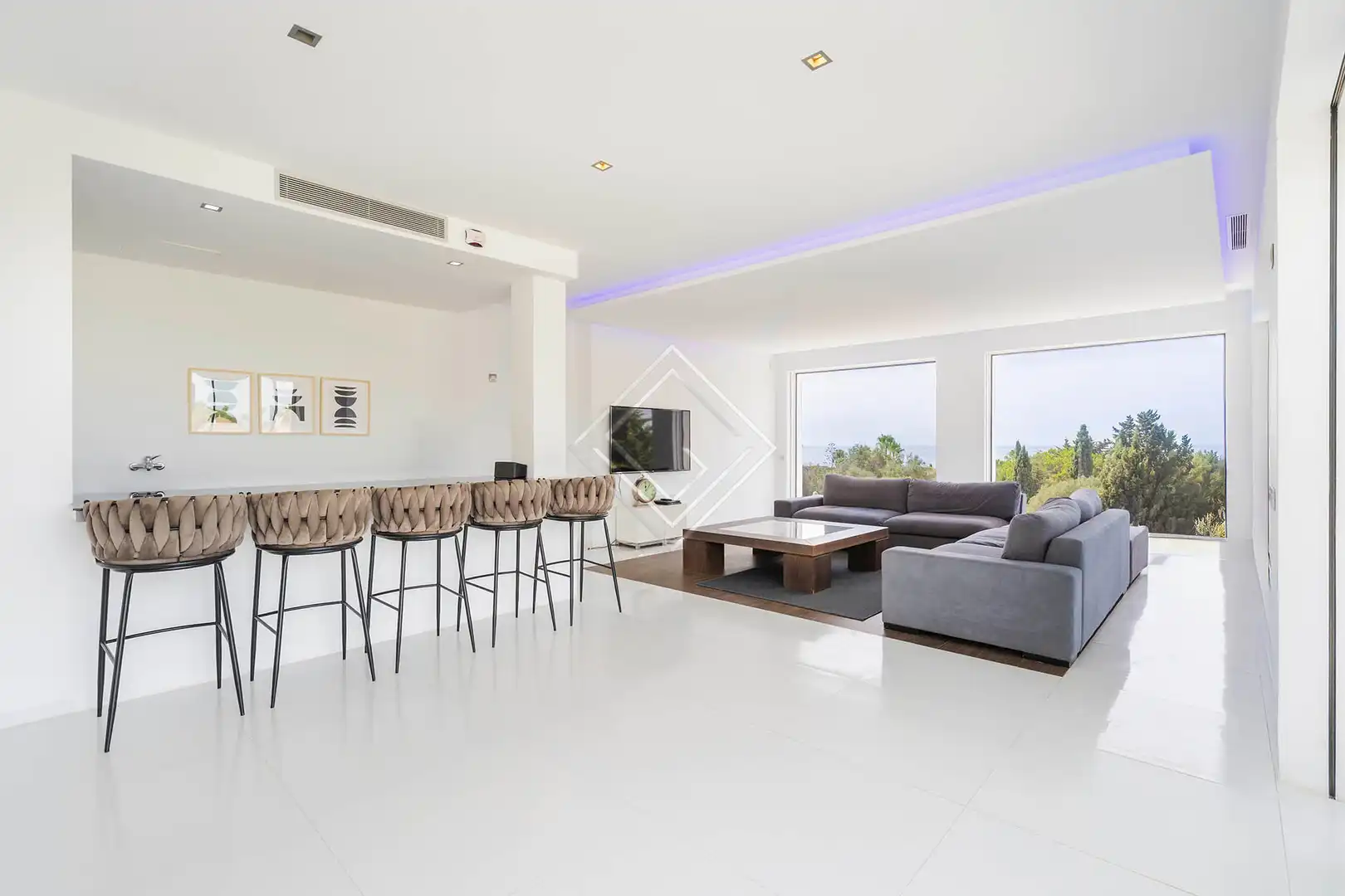 Sala de estar de Casa o chalet de alquiler en Marbella con Aire acondicionado, Calefacción y Jardín privado