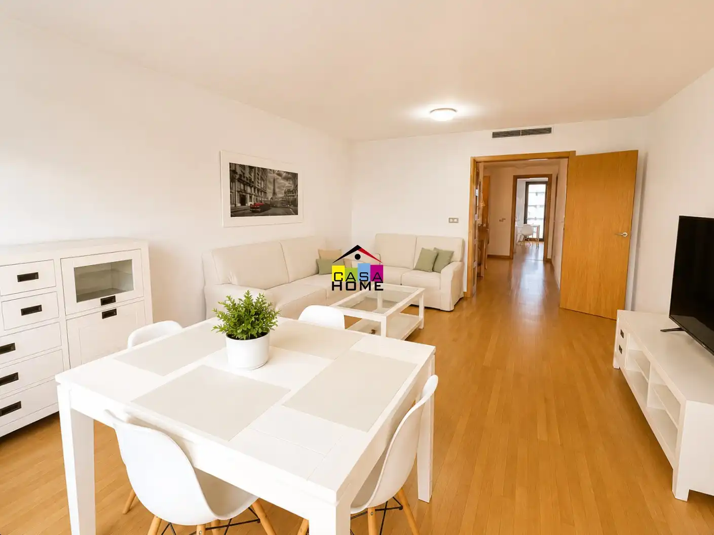 Wohnzimmer von Wohnung zum Verkauf in Castellón de la Plana / Castelló de la Plana mit Klimaanlage, Heizung und Parkett